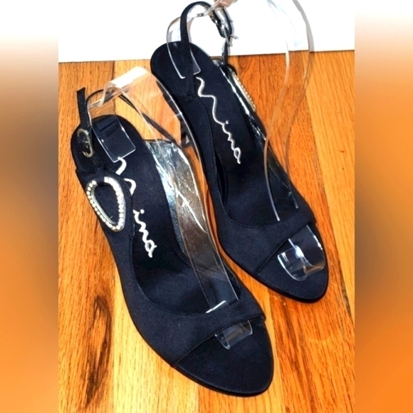 Nina Slingback Peep Toe Shoes - Picture 1 of 8